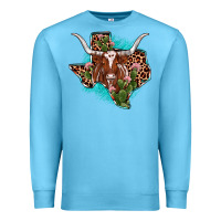 Ocean Blue texas longhorn texas map Premium Sweatshirt - JahusDesignShop