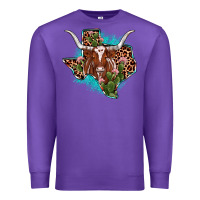 Purple texas longhorn texas map Premium Sweatshirt - JahusDesignShop
