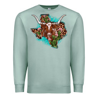 Seafoam texas longhorn texas map Premium Sweatshirt - JahusDesignShop