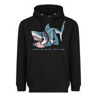 Black Sharkdog Sticker Heavyweight Hoodie - artisFamous