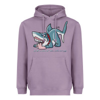 Lavender Sharkdog Sticker Heavyweight Hoodie - artisFamous