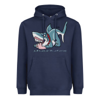 Navy Sharkdog Sticker Heavyweight Hoodie - artisFamous