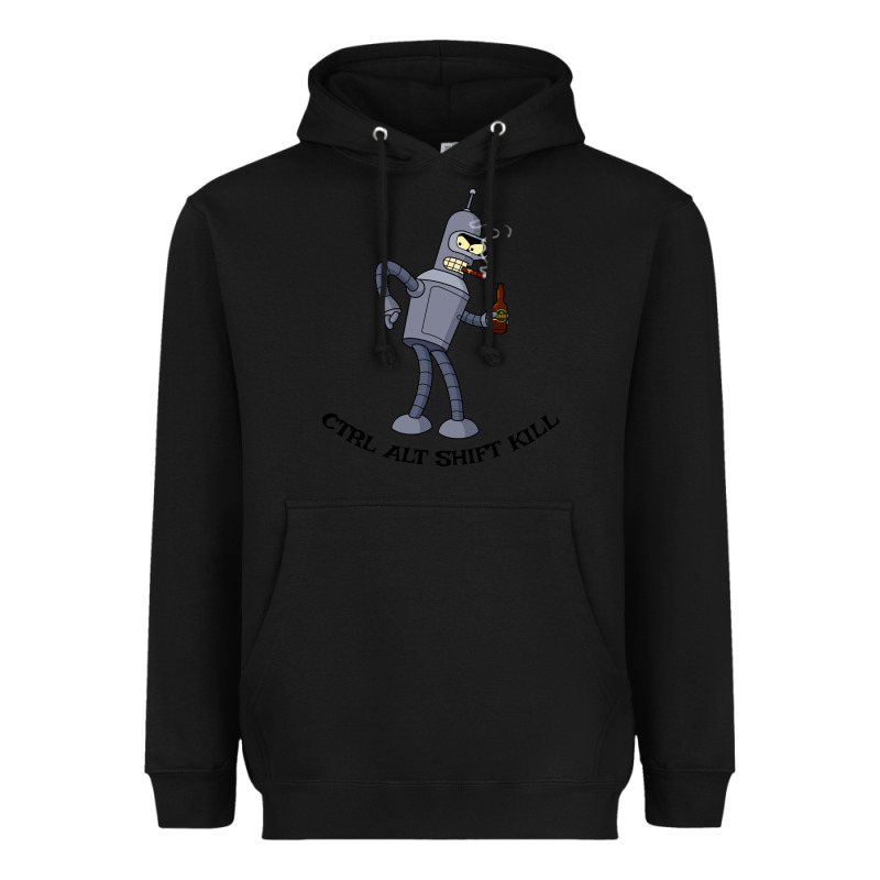 Futurama Ctrl Alt Shift Kill Bender Heavyweight Hoodie by artisFamous | Teevron