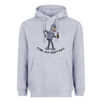 Heather Grey Futurama Ctrl Alt Shift Kill Bender Heavyweight Hoodie - artisFamous