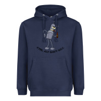 Navy Futurama Ctrl Alt Shift Kill Bender Heavyweight Hoodie - artisFamous