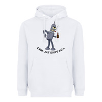 White Futurama Ctrl Alt Shift Kill Bender Heavyweight Hoodie - artisFamous