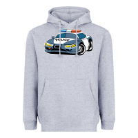 Heather Grey police car Heavyweight Hoodie - artisFamous