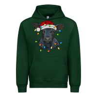 Forest Green christmas baby black angus calf with lights Urban Hoodie - RanaPortraitStore