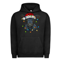 Pigment Black christmas baby black angus calf with lights Urban Hoodie - RanaPortraitStore