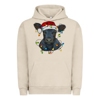 Pigment French Oak christmas baby black angus calf with lights Urban Hoodie - RanaPortraitStore
