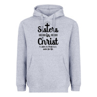 Heather Grey sister in christ Heavyweight Hoodie - artisFamous