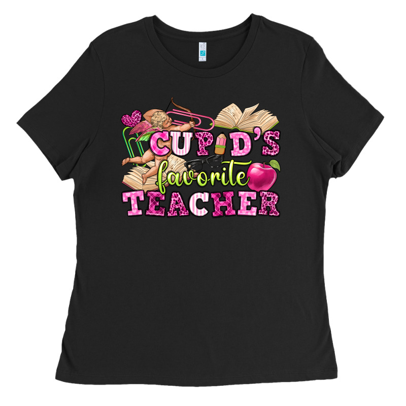 Cupid's Favorite Teacher Ladies Tee by OliviaCreatesArt | Teevron