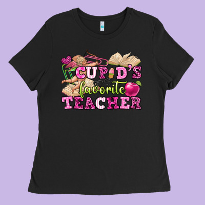 Cupid's Favorite Teacher Ladies Tee Designed By Oliviacreatesart