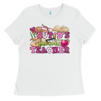 White cupid's favorite teacher Ladies Tee - OliviaCreatesArt