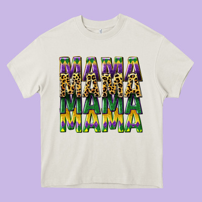 Mama Mardi Gras Heavy Core Tee Designed By Cowgirlartshop