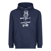 Navy bourdain cook free or die Heavyweight Hoodie - artisFamous