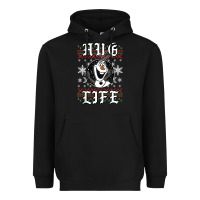 Black fro.zen o.l.a.f hug life ugly christmas sweater style shirt Heavyweight Hoodie - artisFamous