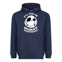 Navy j.a.c.k  skel.ling.ton  worst nightmare t shirt Heavyweight Hoodie - artisFamous