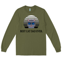 Army Green Best Cat Dad Ever Long Sleeve Tee - Bettercallsaul