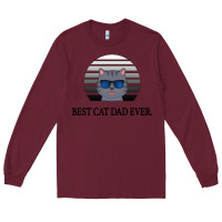 Burgundy Best Cat Dad Ever Long Sleeve Tee - Bettercallsaul