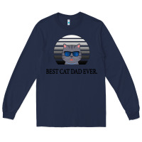 Navy Best Cat Dad Ever Long Sleeve Tee - Bettercallsaul