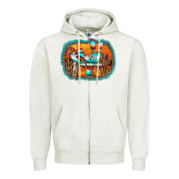 Oatmeal Heather western cactus Zipper Hoodie - AdoDesignShop