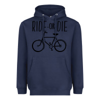 Navy ride or die bicycle Heavyweight Hoodie - artisFamous