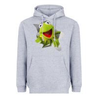Heather Grey kermit the frog Heavyweight Hoodie - artisFamous