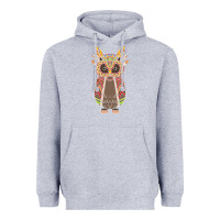 Heather Grey Native OWL Heavyweight Hoodie - artisFamous