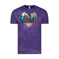 Cloud Purple American Mama heart Vintage Tee - FaDigitalArtStudio