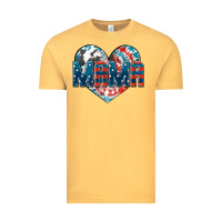 Vintage Mustard American Mama heart Vintage Tee - FaDigitalArtStudio