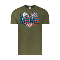 Vintage Olive American Mama heart Vintage Tee - FaDigitalArtStudio