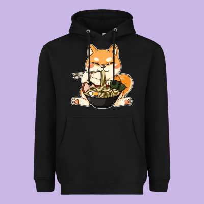 Shiba Inu Dog Ramen Heavyweight Hoodie Designed By Artisfamous