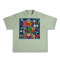 Oil Green christmas ho ho ho with coffee cups and ornaments with plaid seamless  Urban Heavy Tee - BundleAndBundleShop