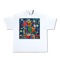 White christmas ho ho ho with coffee cups and ornaments with plaid seamless  Urban Heavy Tee - BundleAndBundleShop