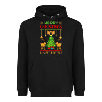 Black merry christmas Heavyweight Hoodie - artisFamous
