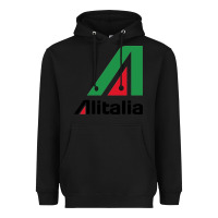 Black alitalia Heavyweight Hoodie - artisFamous