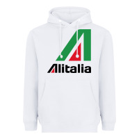 White alitalia Heavyweight Hoodie - artisFamous