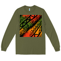 Army Green african tribal seamless pattern Long Sleeve Tee - BundleAndBundleShop
