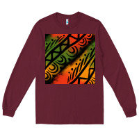 Burgundy african tribal seamless pattern Long Sleeve Tee - BundleAndBundleShop