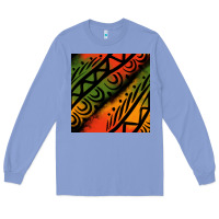 Colony Blue african tribal seamless pattern Long Sleeve Tee - BundleAndBundleShop