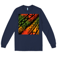 Navy african tribal seamless pattern Long Sleeve Tee - BundleAndBundleShop