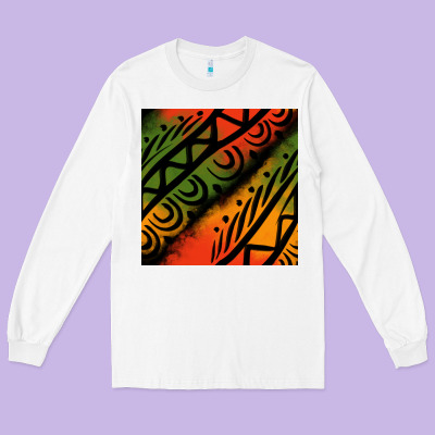African Tribal Seamless Pattern Long Sleeve Tee Designed By Bundleandbundleshop