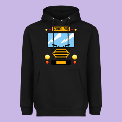 School Bus Costume Cool Halloween Heavyweight Hoodie Designed By Artisfamous