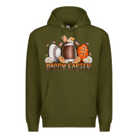 Army Green happy easter day eggs Premium Hoodie - RacoonDesign