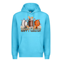 Ocean Blue happy easter day eggs Premium Hoodie - RacoonDesign