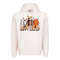 Pale Pink happy easter day eggs Premium Hoodie - RacoonDesign