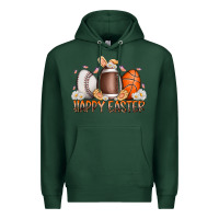Sports Green happy easter day eggs Premium Hoodie - RacoonDesign