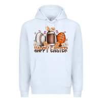 White happy easter day eggs Premium Hoodie - RacoonDesign