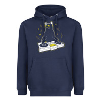 Navy cat dj Heavyweight Hoodie - artisFamous